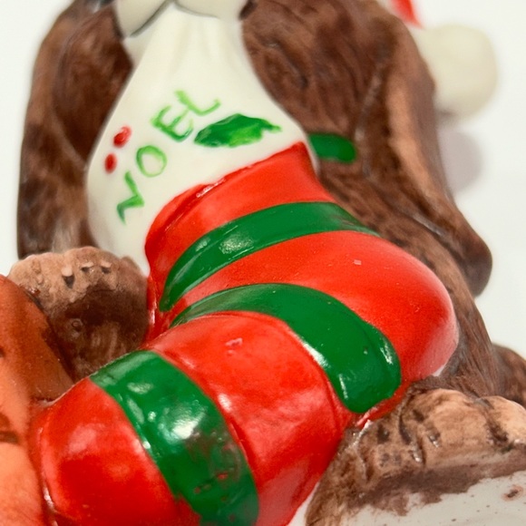 ✨Sold✨Vintage Holiday Friends Bisque Porcelain Candle Holders Set Of Two - Picture 6 of 16